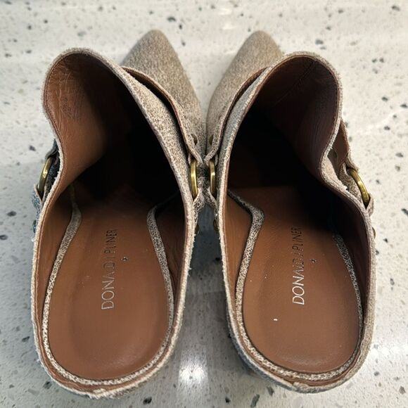 Donald J Pliner Vero 2 Leather Bronze Cracked Metallic Mules Boho Shoes Size 8.5 - Picture 10 of 13